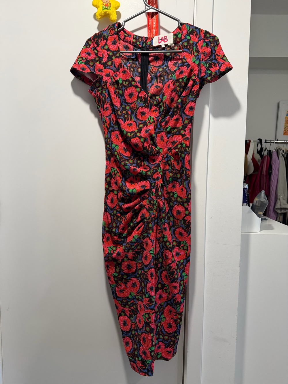 ba&sh Red Floral Sheath Dress